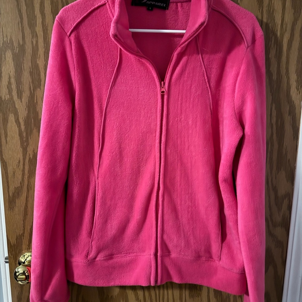 Women's Pink Full-Zip Fleece Jacket, Large